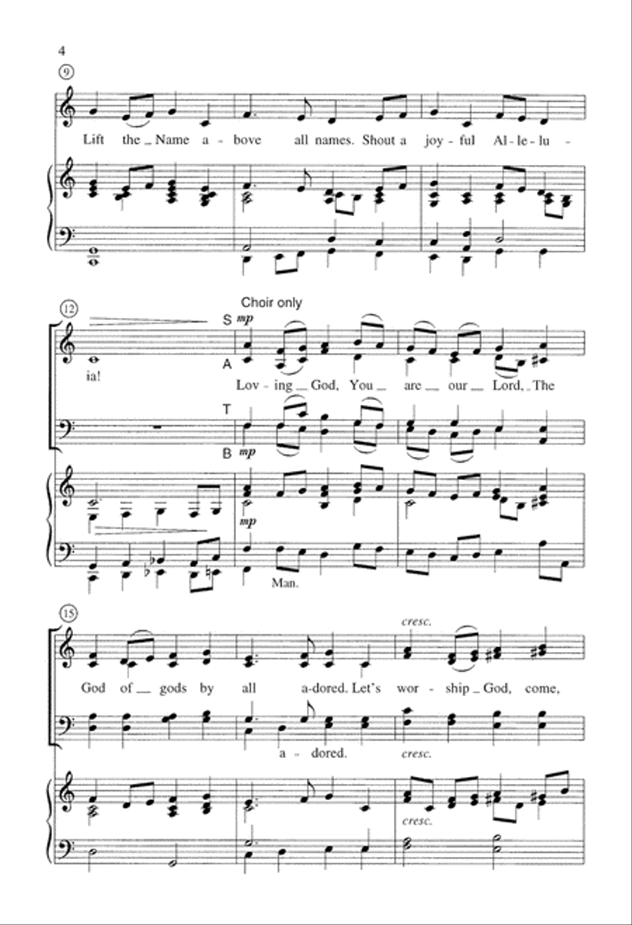 Praise Be to God Who Reigns Above (Digital Download) 4-Part scores gallery preview page 4