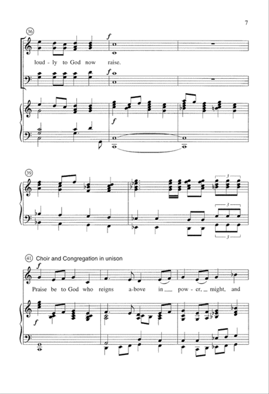 Praise Be to God Who Reigns Above (Digital Download) 4-Part scores gallery preview page 7