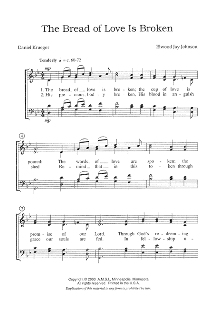 The Bread of Love Is Broken (Digital Download) 4-Part scores gallery preview page 2