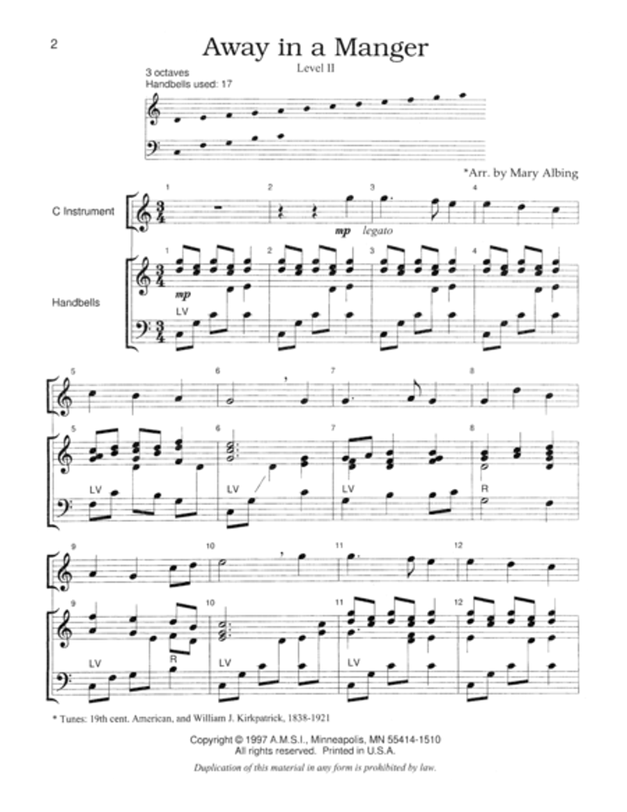 Away in a Manger Away in a Manger 3-Octaves scores gallery preview page 2