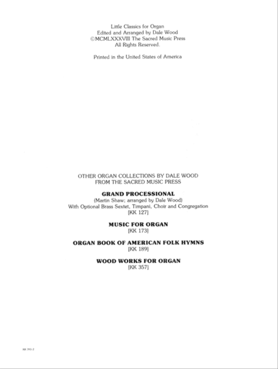 Little Classics for Organ (Digital Download) Organ scores gallery preview page 4