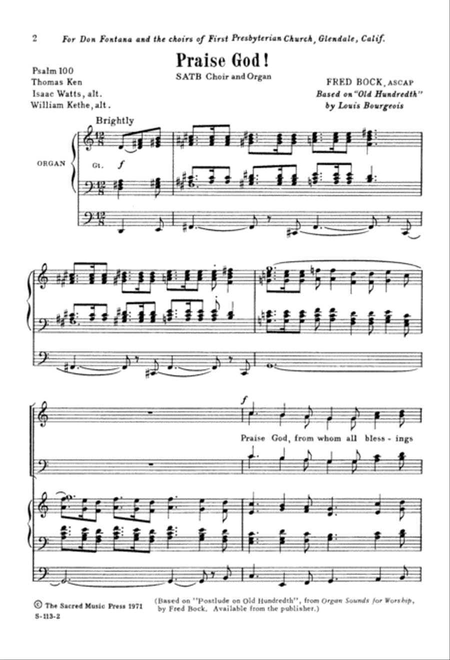 Praise God (Digital Download) 4-Part scores gallery preview page 2