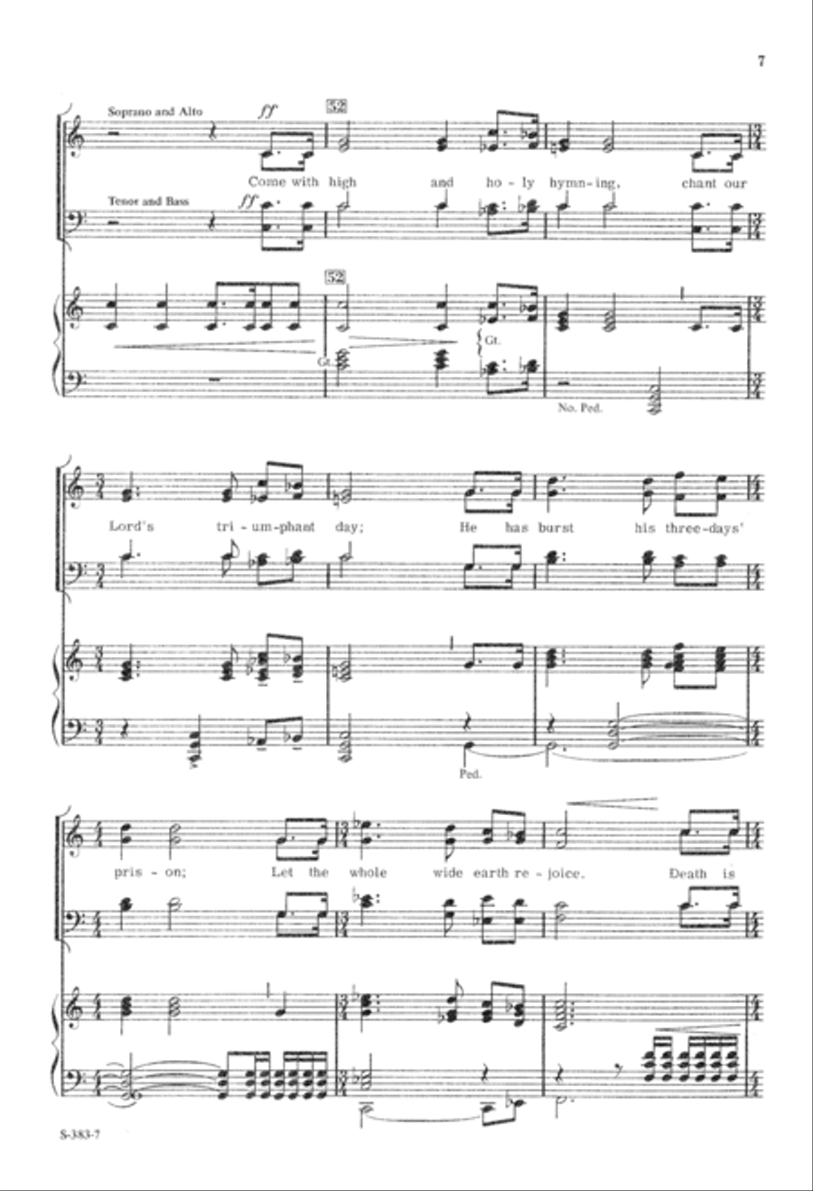 Easter Paean (Digital Download) 4-Part scores gallery preview page 7