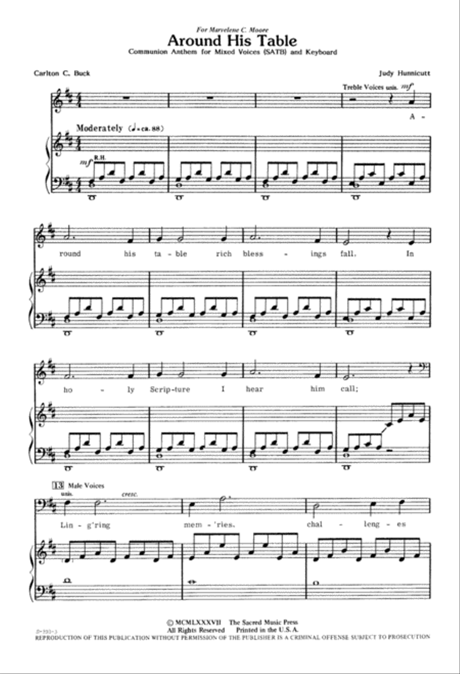 Around His Table (Digital Download) 4-Part scores gallery preview page 3