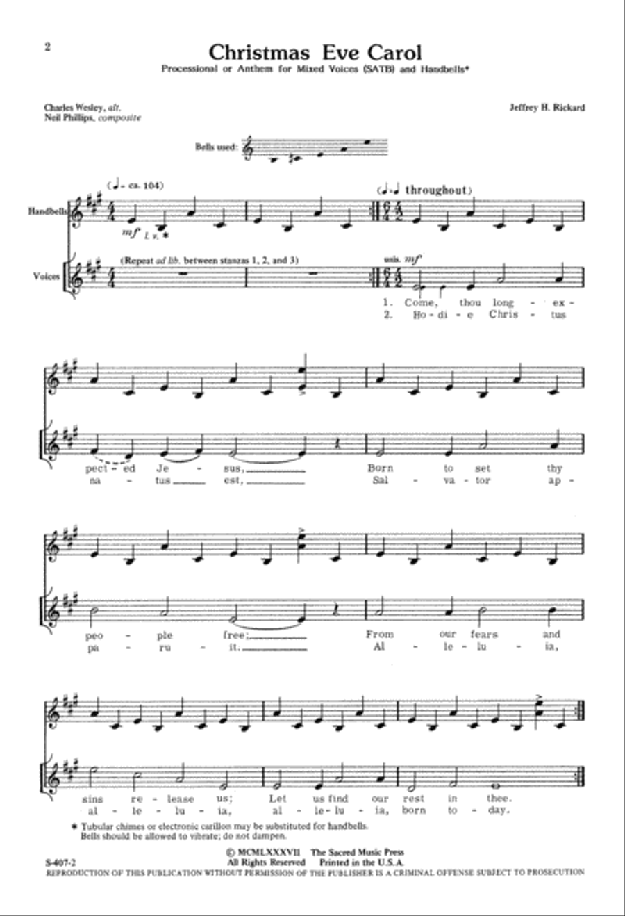 Christmas Eve Carol (Digital Download) 4-Part scores gallery preview page 2