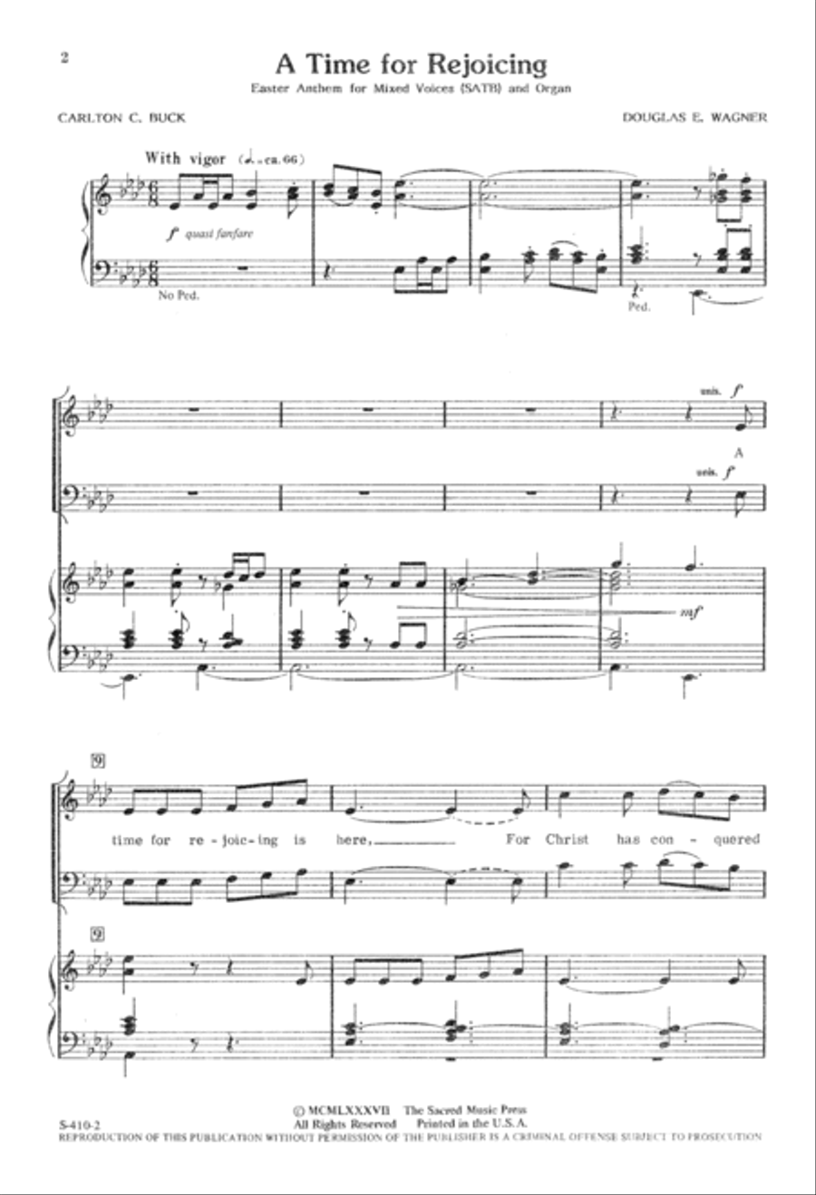 A Time for Rejoicing (Digital Download) 4-Part scores gallery preview page 2