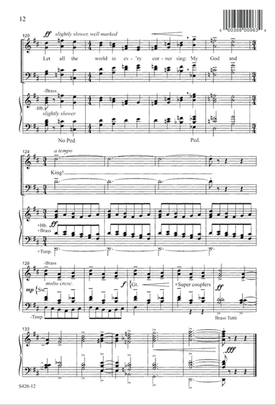 Let All the World in Every Corner Sing (Digital Download) 4-Part scores gallery preview page 12