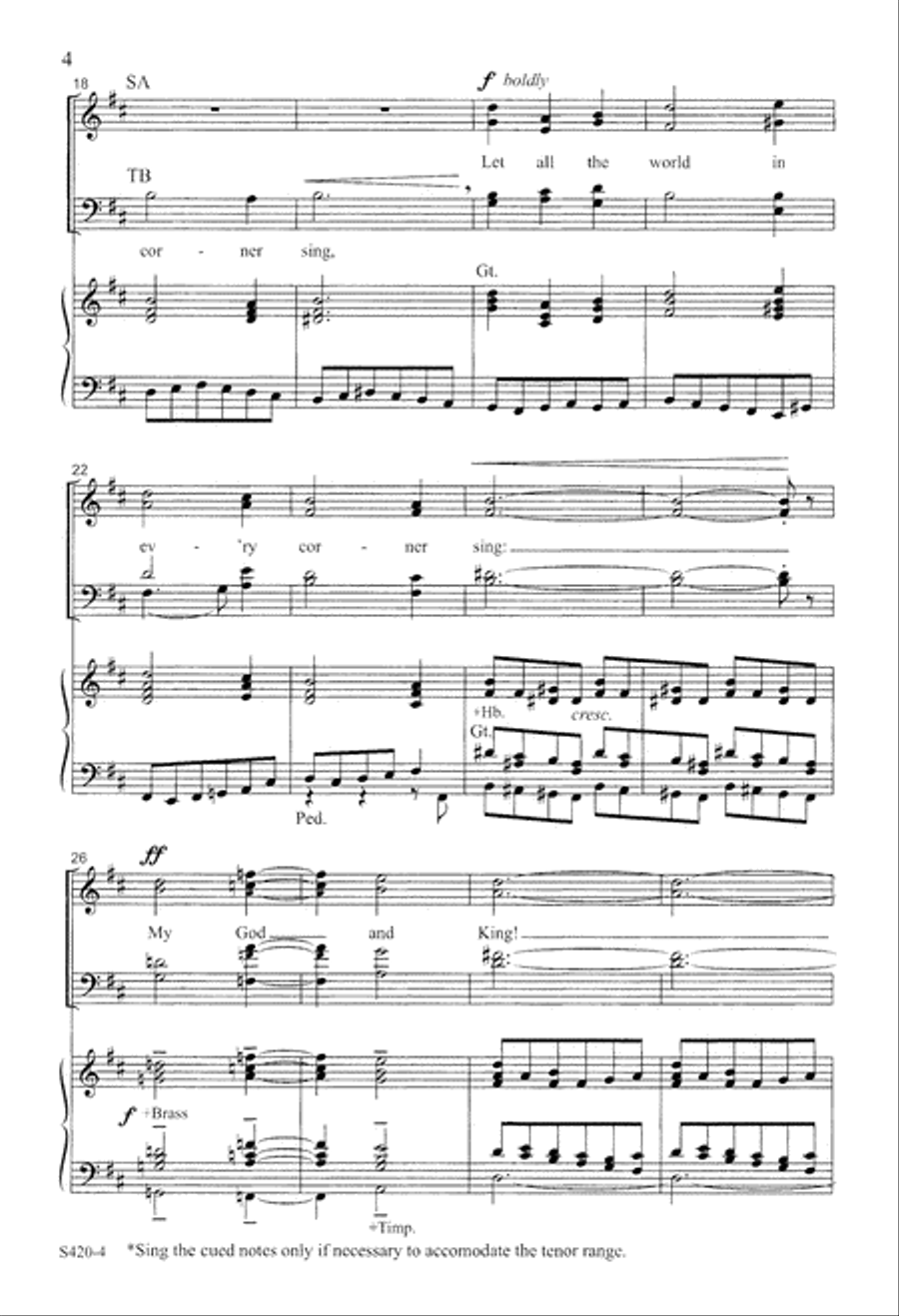 Let All the World in Every Corner Sing (Digital Download) 4-Part scores gallery preview page 4
