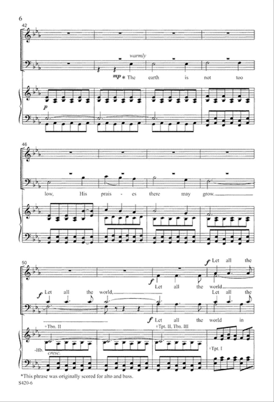 Let All the World in Every Corner Sing (Digital Download) 4-Part scores gallery preview page 6