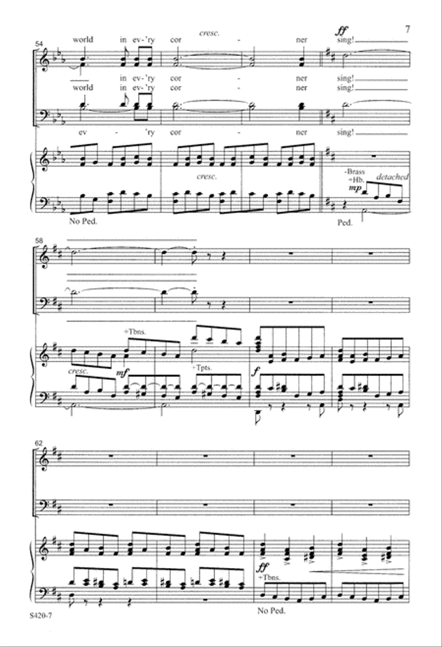Let All the World in Every Corner Sing (Digital Download) 4-Part scores gallery preview page 7