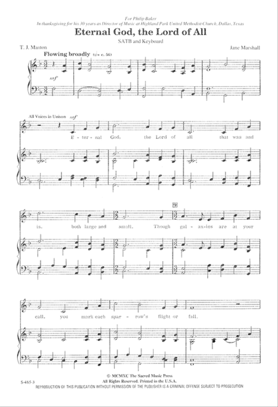 Eternal God, the Lord of All (Digital Download) 4-Part scores gallery preview page 3