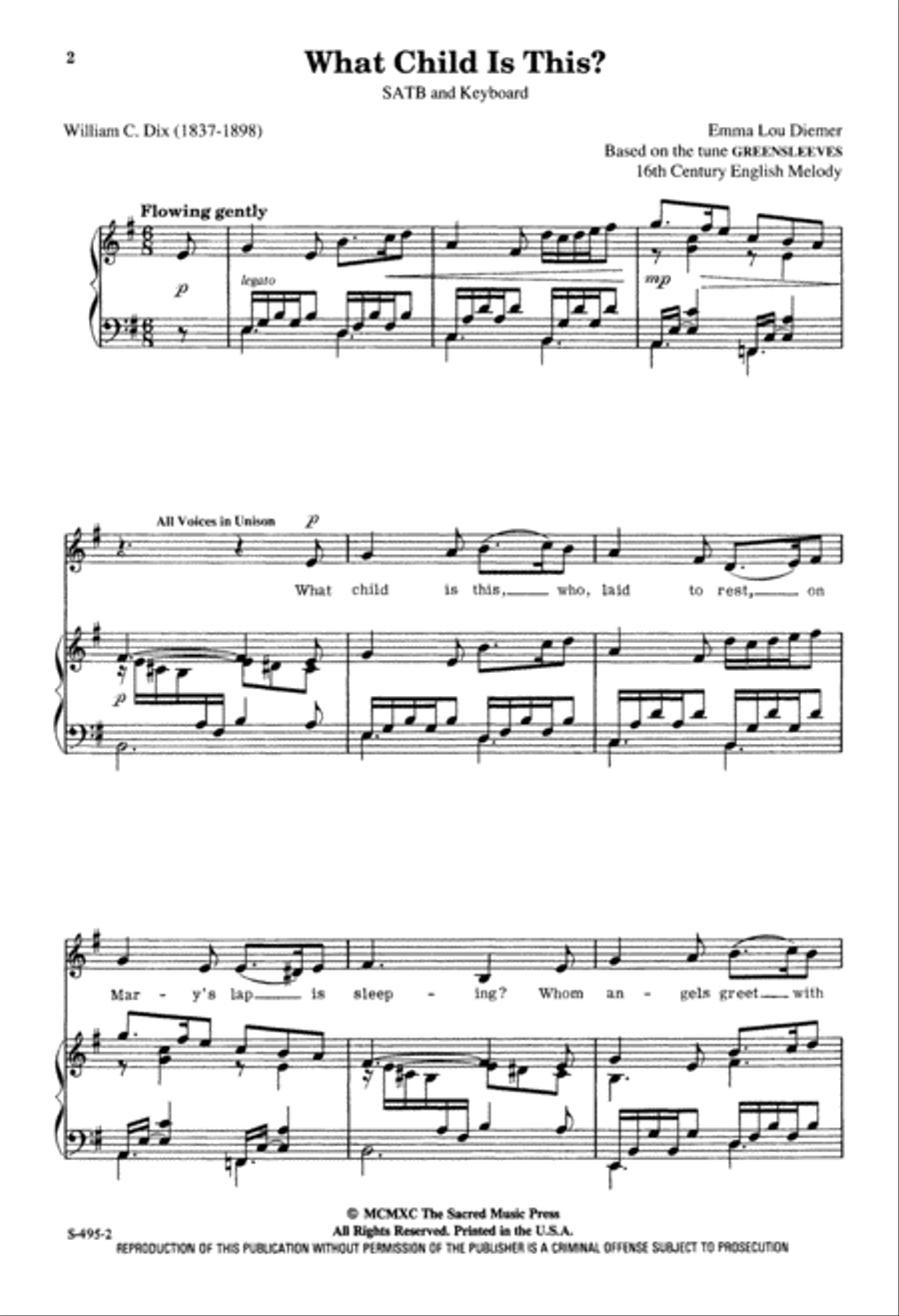 What Child is This? (Digital Download) 4-Part scores gallery preview page 2