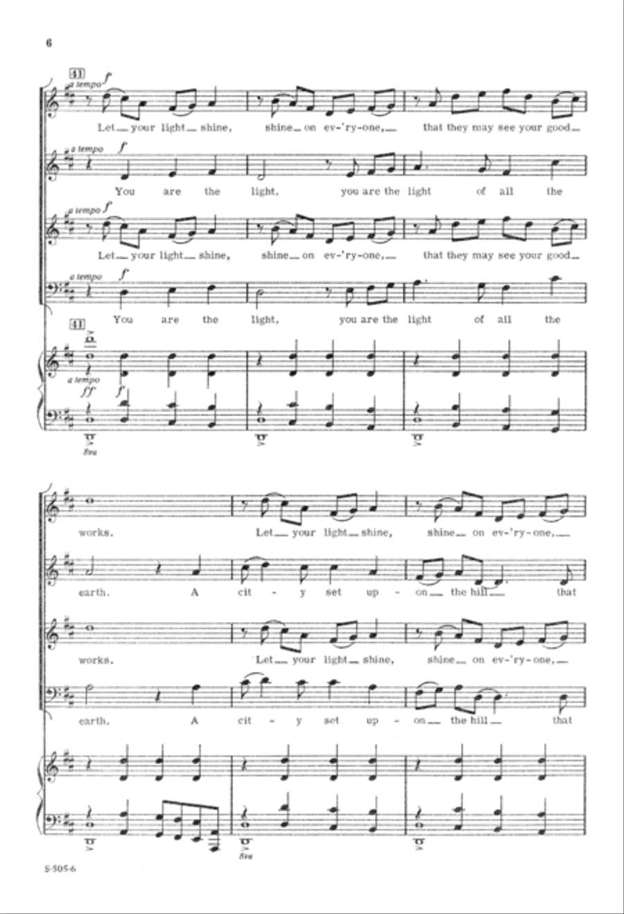 You Are the Light You Are the Light 4-Part scores gallery preview page 6