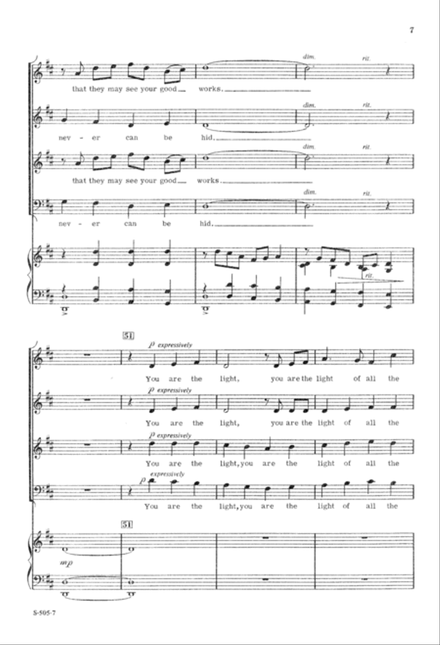 You Are the Light You Are the Light 4-Part scores gallery preview page 7