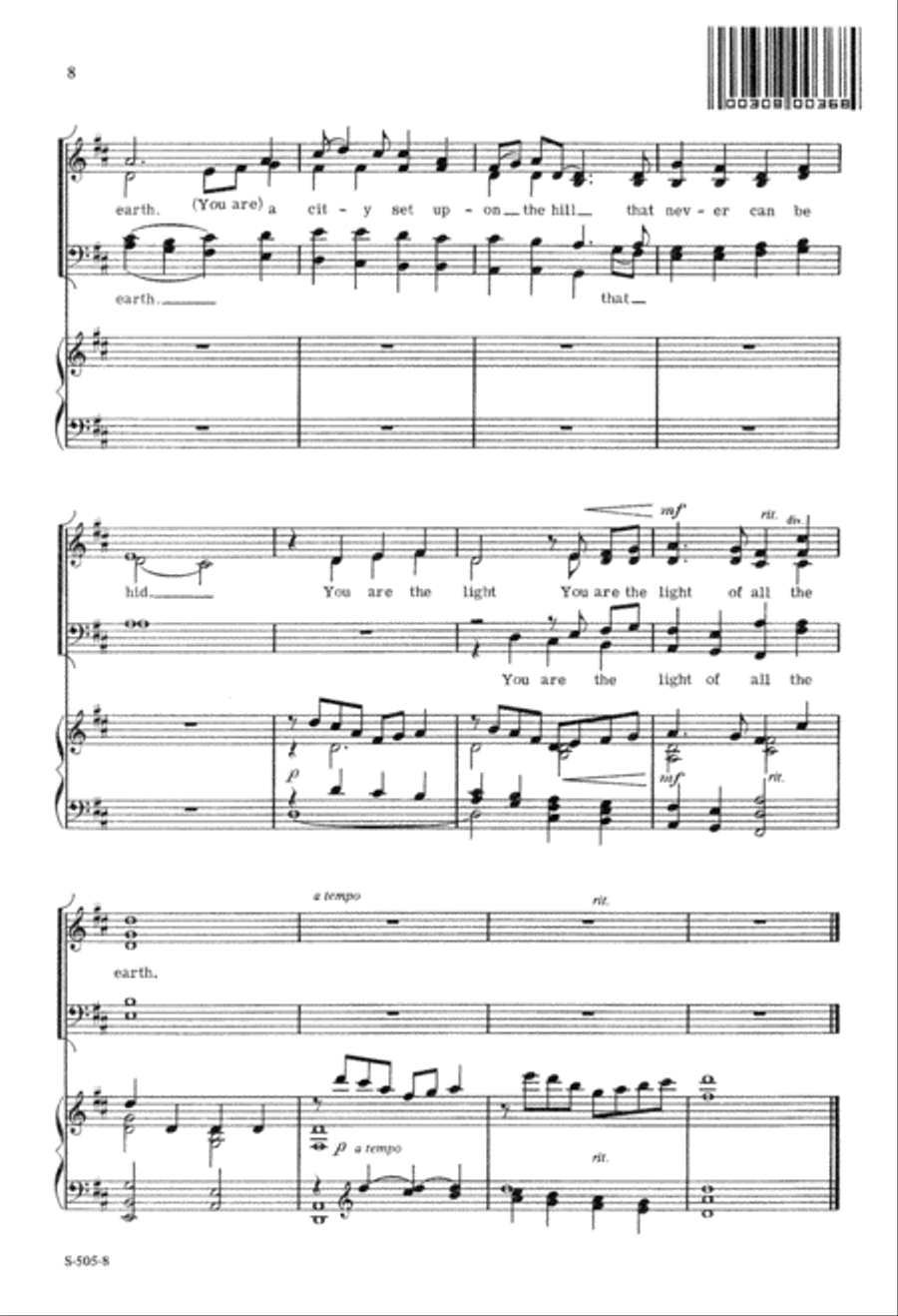 You Are the Light You Are the Light 4-Part scores gallery preview page 8