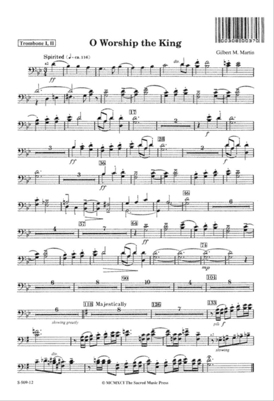 O Worship the King (Digital Download) 4-Part scores gallery preview page 12