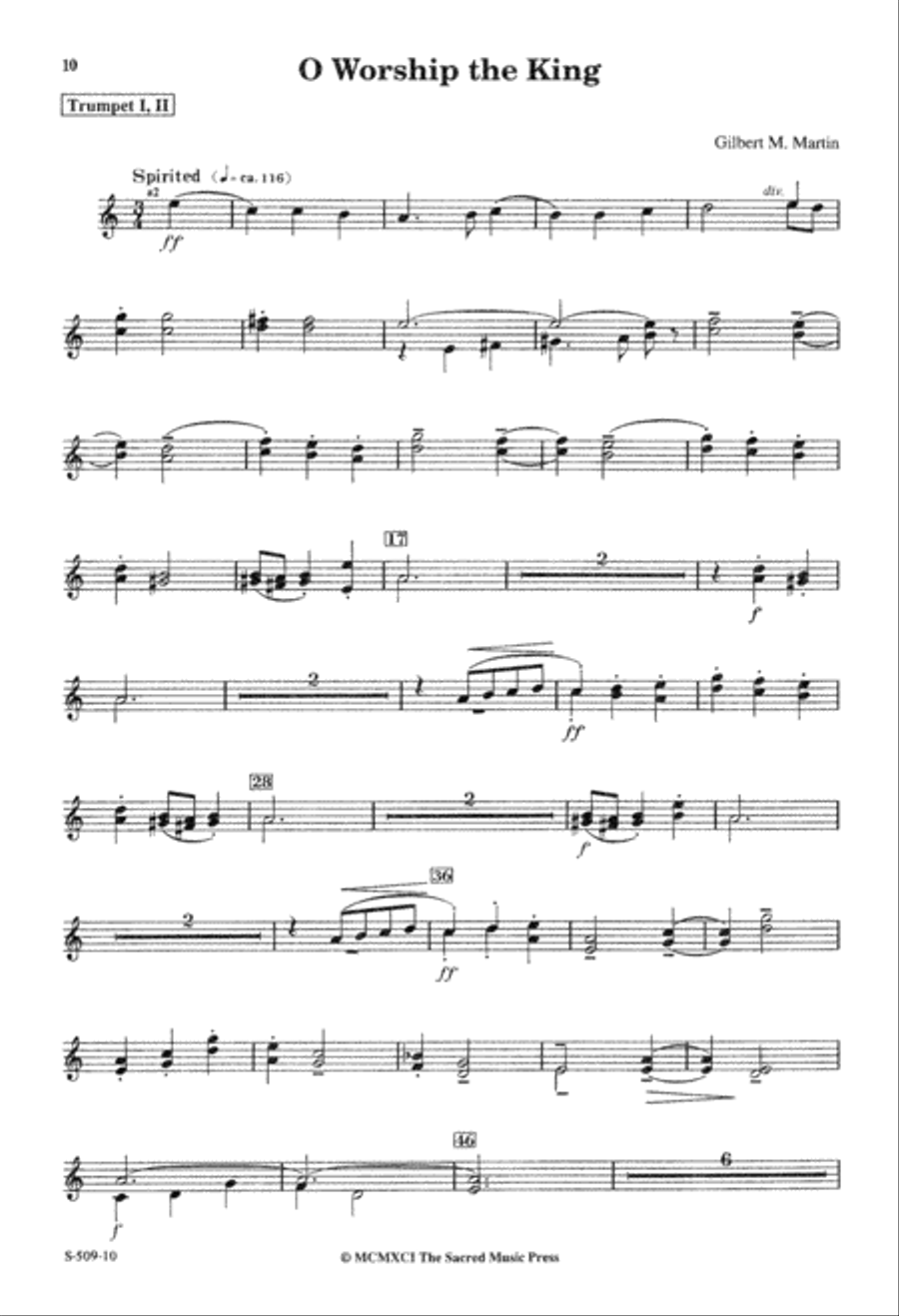 O Worship the King (Digital Download) 4-Part scores gallery preview page 10