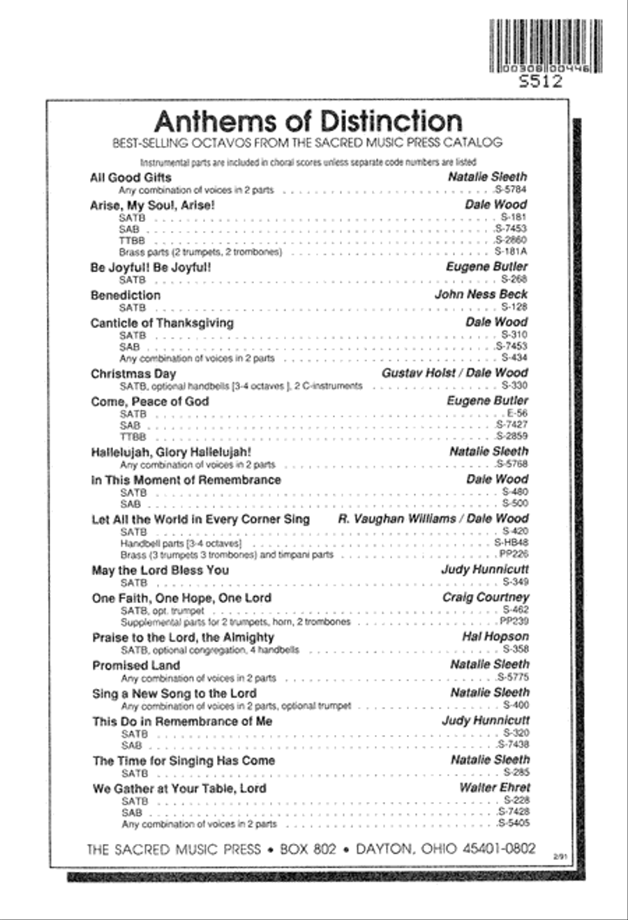 Come, Gracious Spirit (Digital Download) 4-Part scores gallery preview page 8
