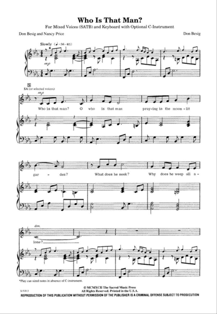 Who is That Man? (Digital Download) 4-Part scores gallery preview page 3