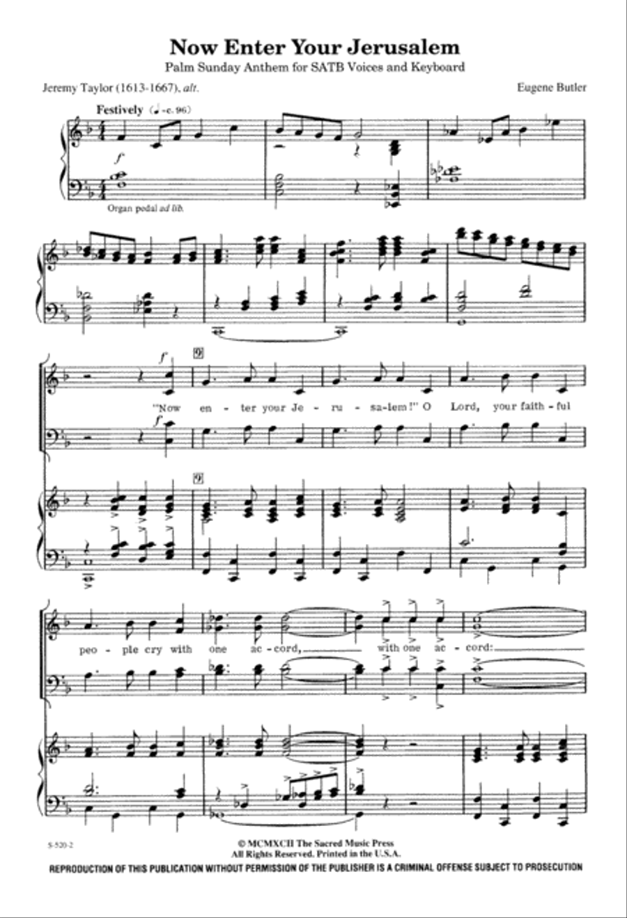 Now Enter Your Jerusalem (Digital Download) 4-Part scores gallery preview page 2