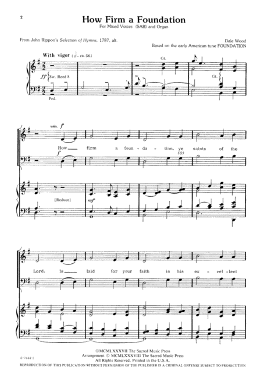 How Firm a Foundation (Digital Download) 3-Part scores gallery preview page 2