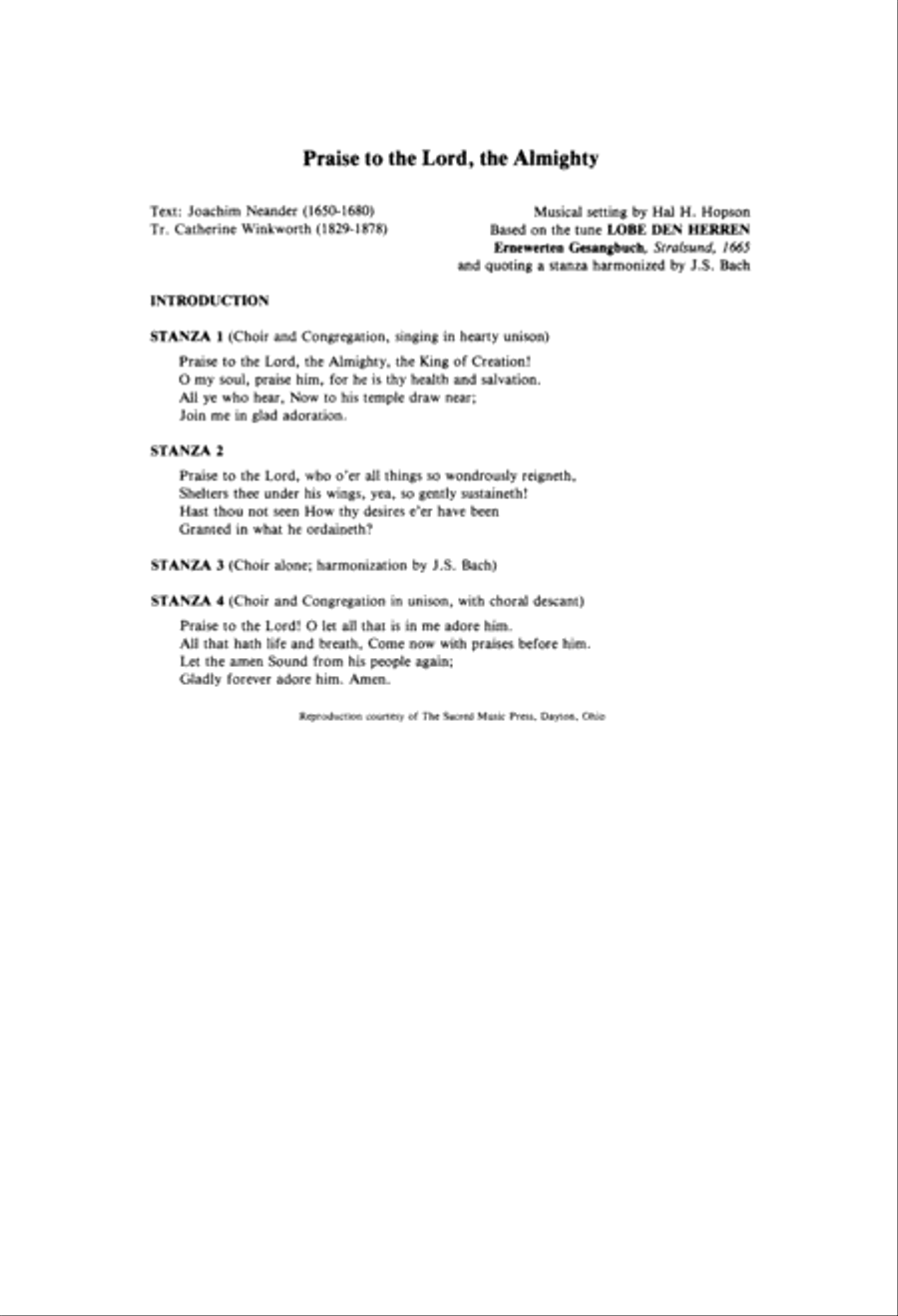 Praise to the Lord, the Almighty (Digital Download) 3-Part scores gallery preview page 11