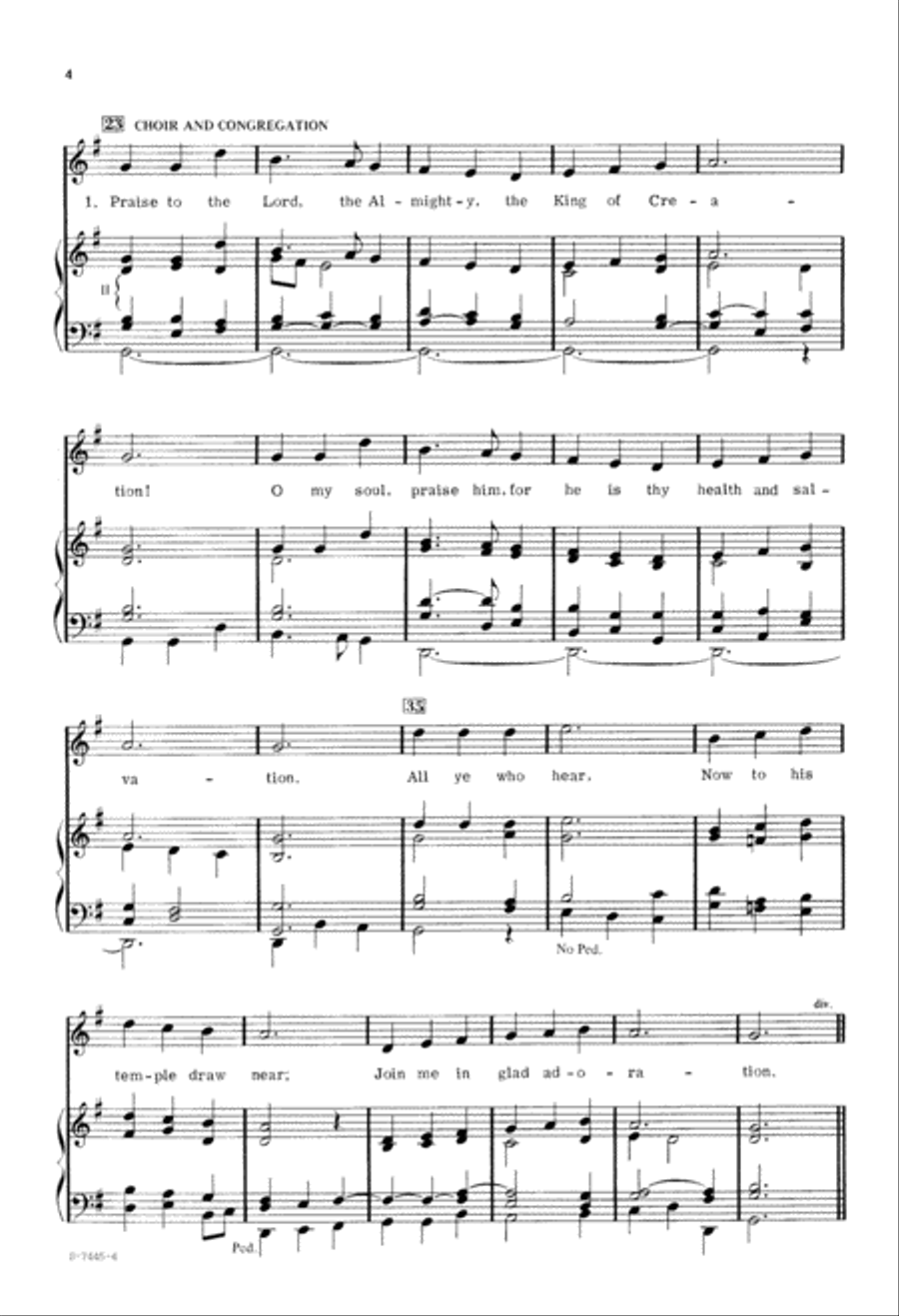 Praise to the Lord, the Almighty (Digital Download) 3-Part scores gallery preview page 4