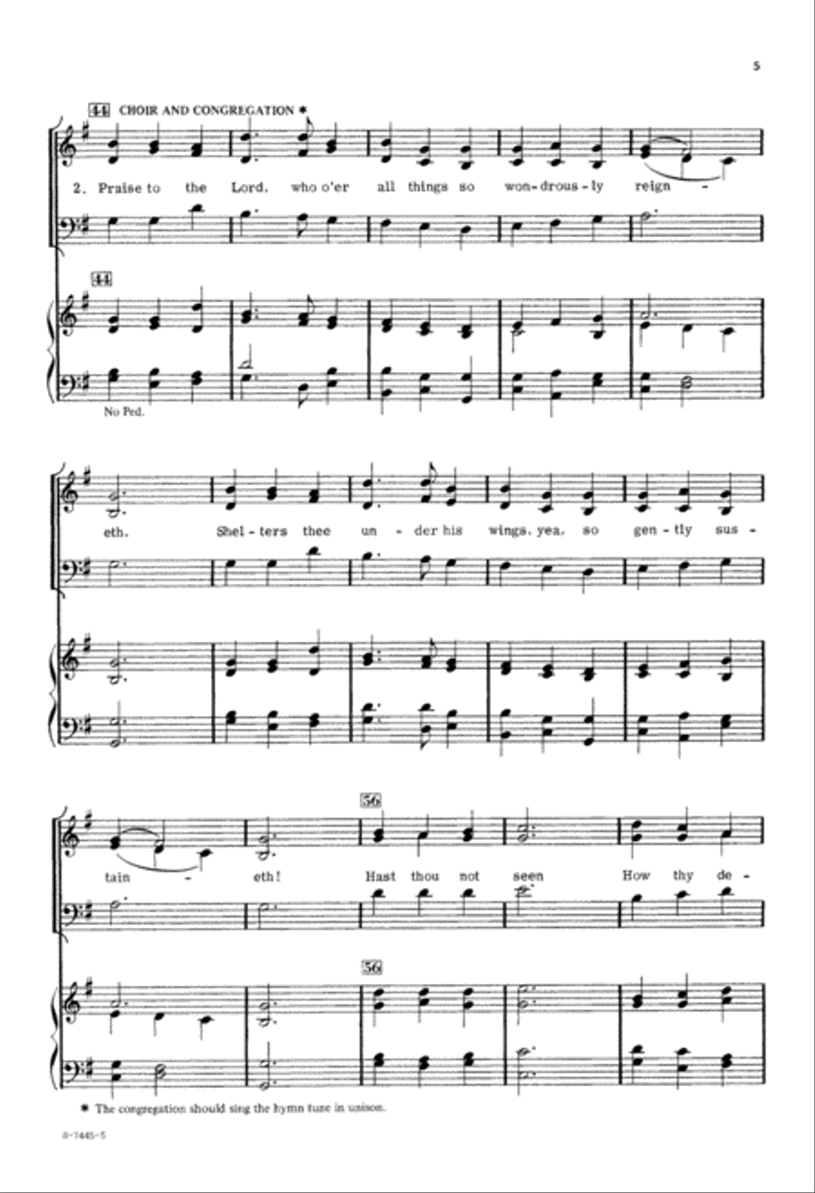 Praise to the Lord, the Almighty (Digital Download) 3-Part scores gallery preview page 5