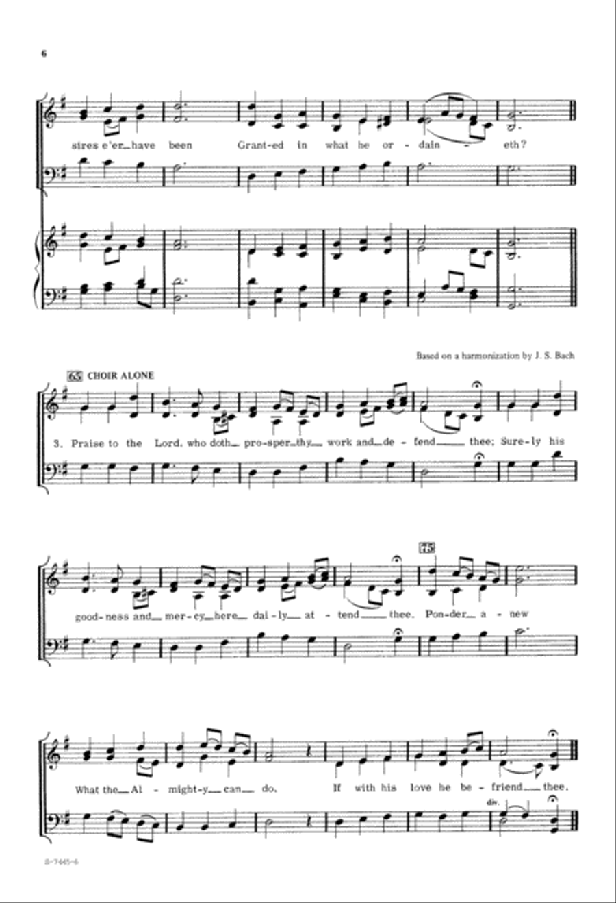 Praise to the Lord, the Almighty (Digital Download) 3-Part scores gallery preview page 6