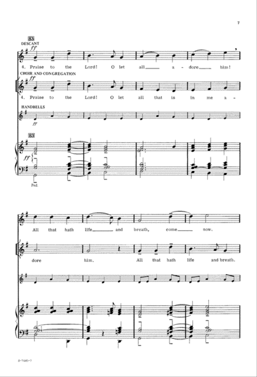 Praise to the Lord, the Almighty (Digital Download) 3-Part scores gallery preview page 7
