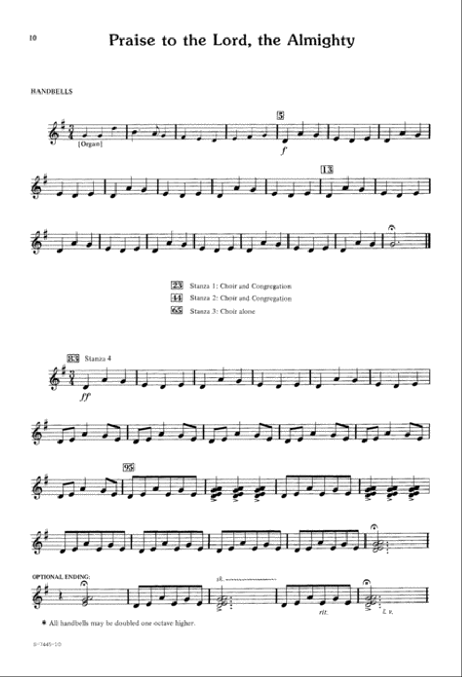 Praise to the Lord, the Almighty (Digital Download) 3-Part scores gallery preview page 10