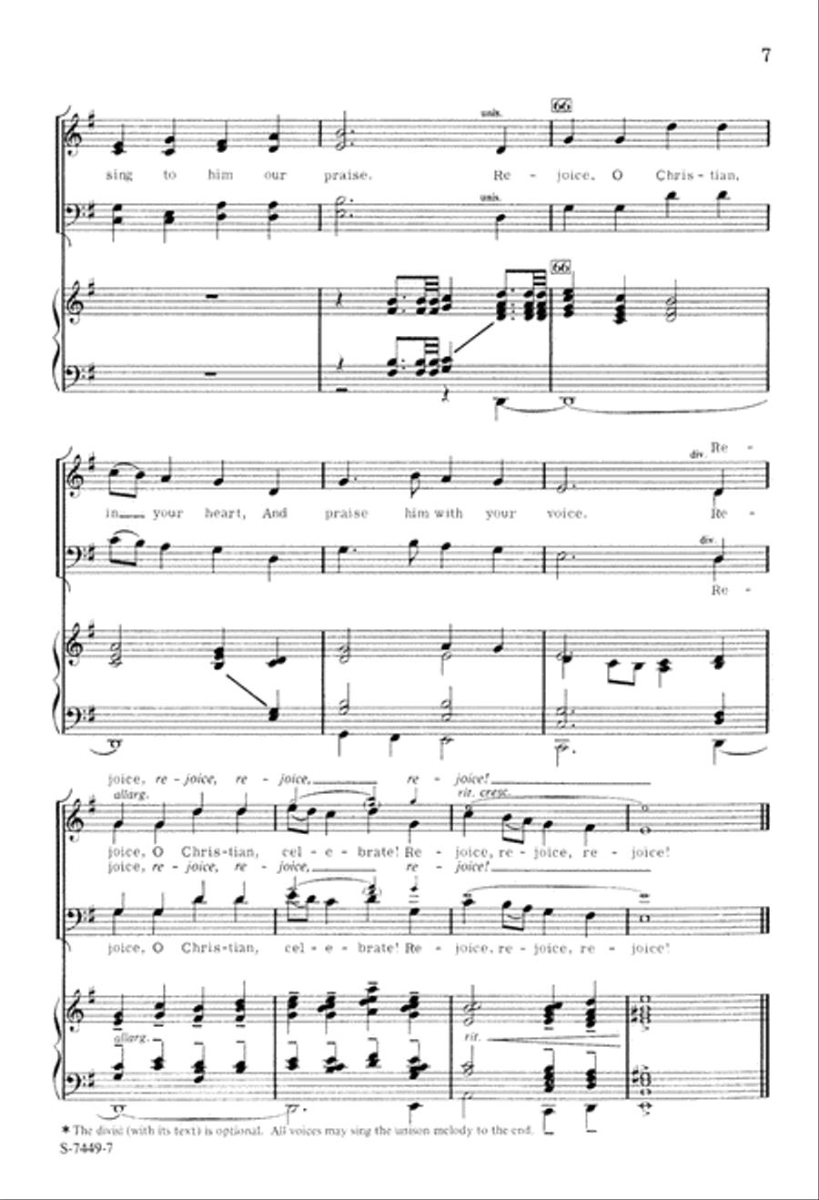Rejoice, O Christian, Sing His Praise (Digital Download) 3-Part scores gallery preview page 7