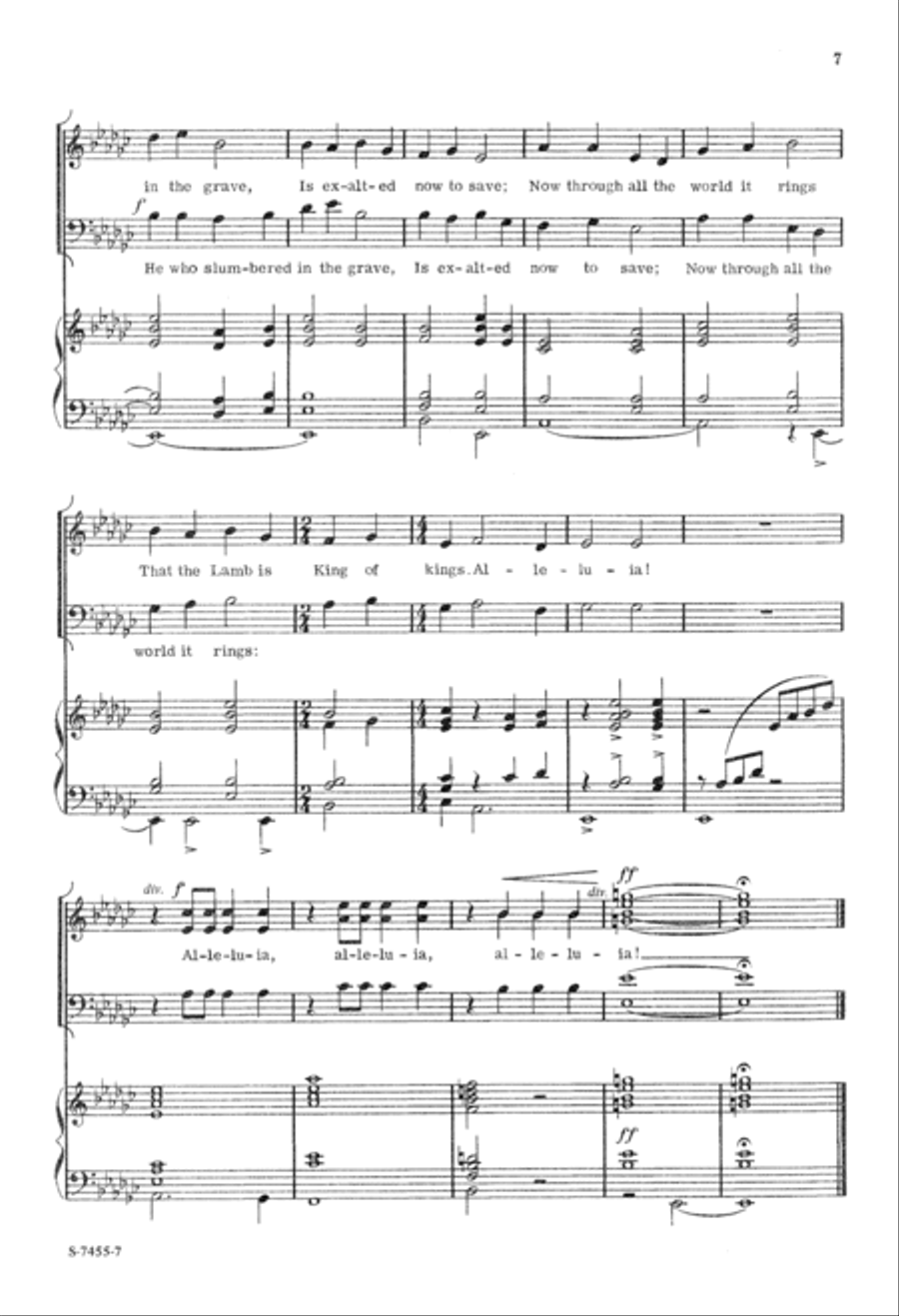 Christ the Lord Is Risen Again (Digital Download) 3-Part scores gallery preview page 7