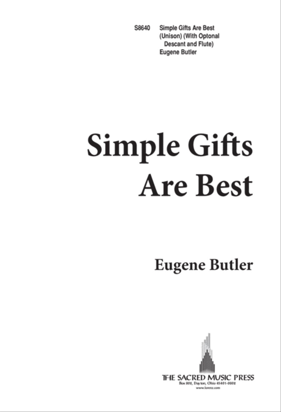Simple Gifts Are Best (Digital Download) Unison Choir scores gallery preview page 1