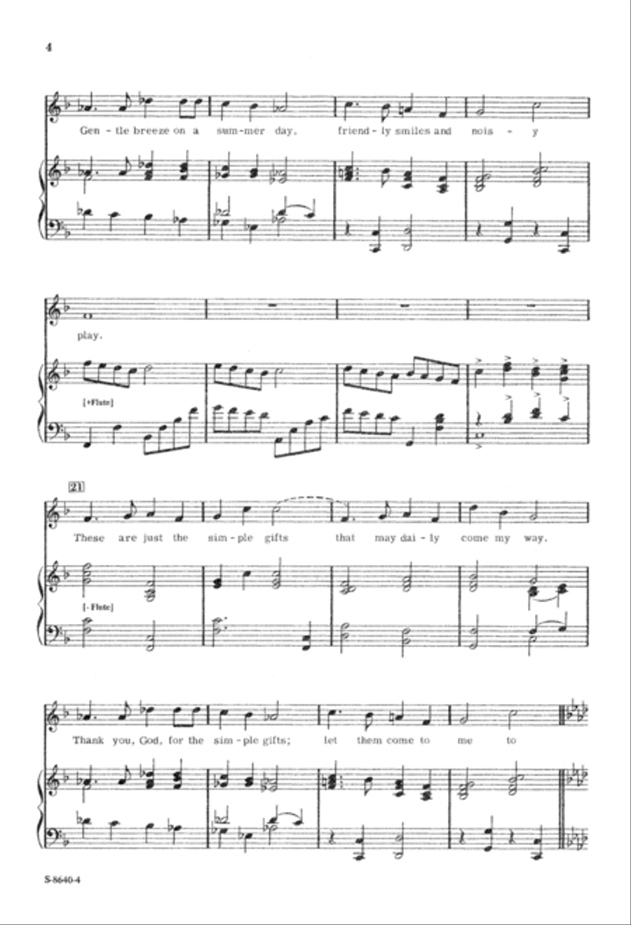 Simple Gifts Are Best (Digital Download) Unison Choir scores gallery preview page 4