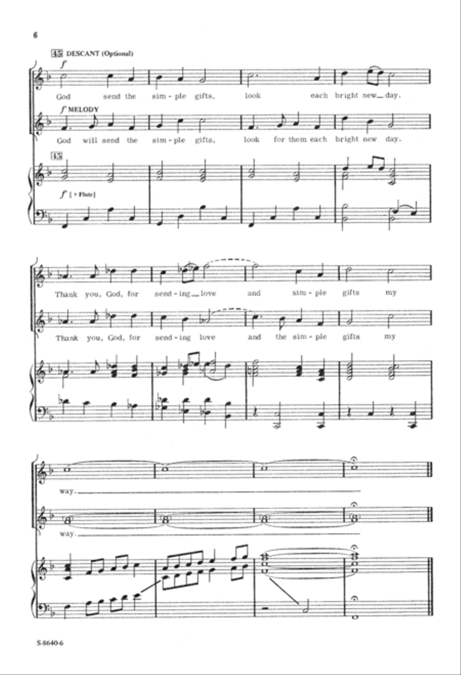 Simple Gifts Are Best (Digital Download) Unison Choir scores gallery preview page 6