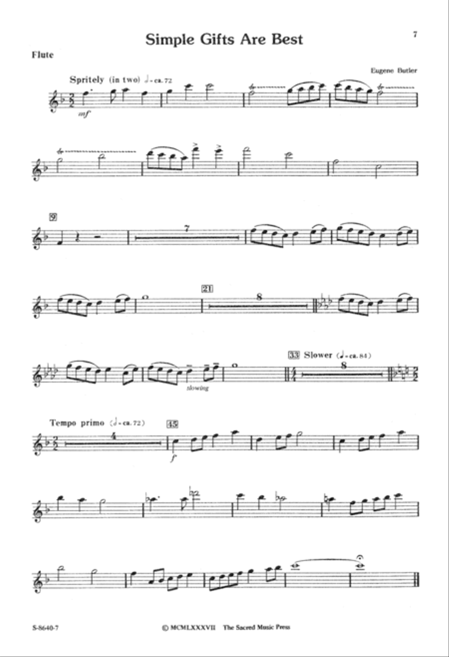Simple Gifts Are Best (Digital Download) Unison Choir scores gallery preview page 7