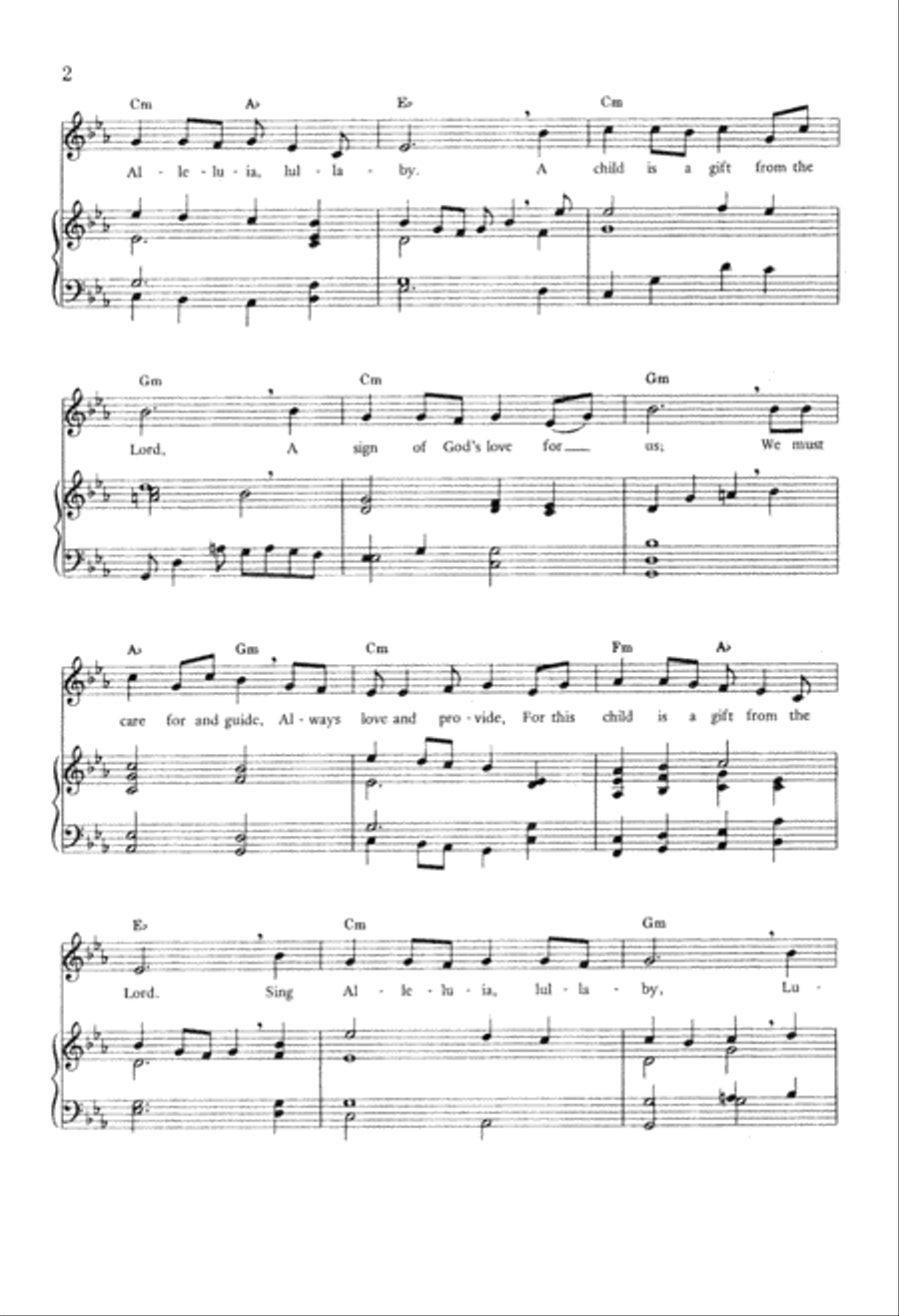 Alleluia Lullaby (Digital Download) Unison Choir scores gallery preview page 2