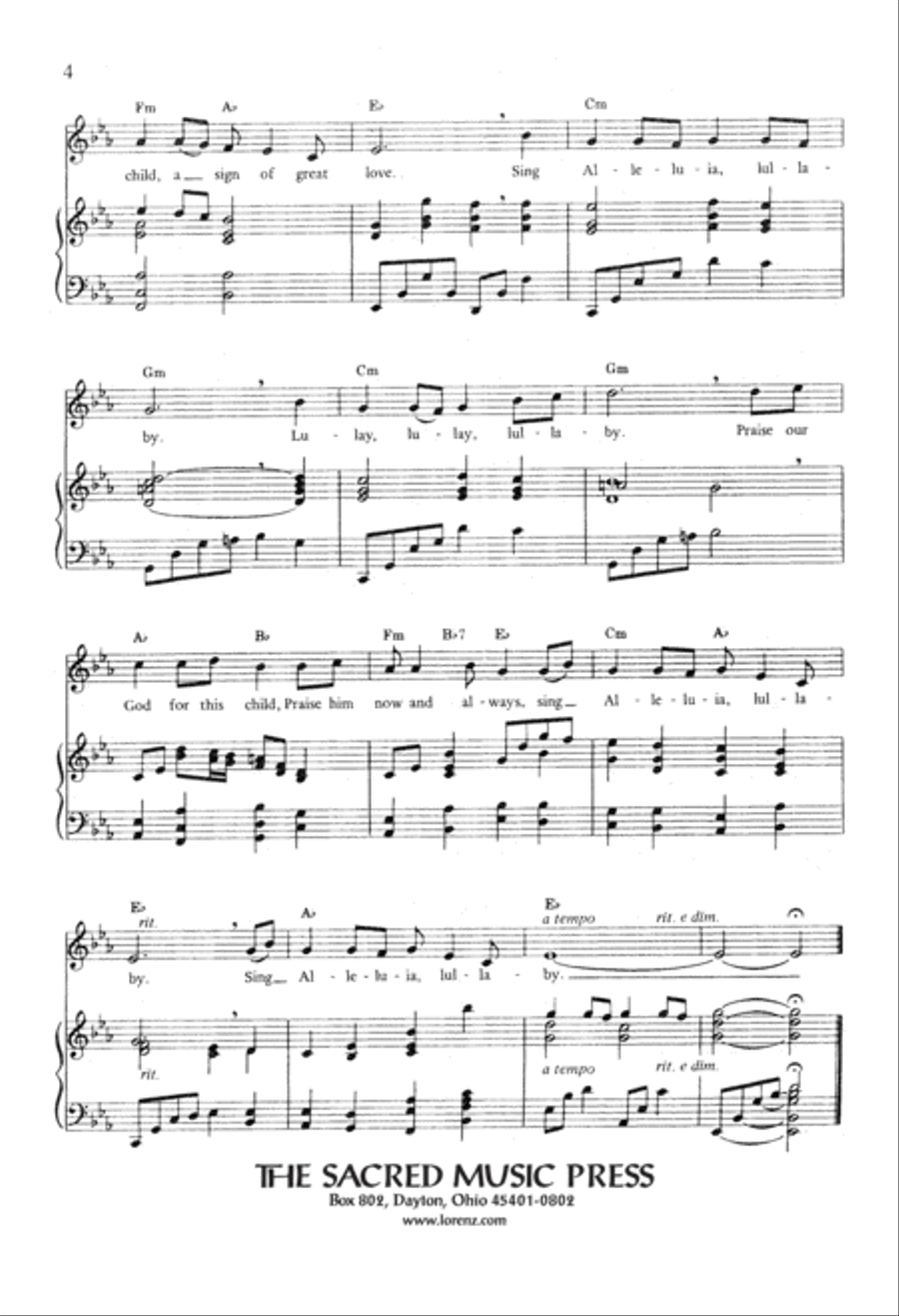 Alleluia Lullaby (Digital Download) Unison Choir scores gallery preview page 4