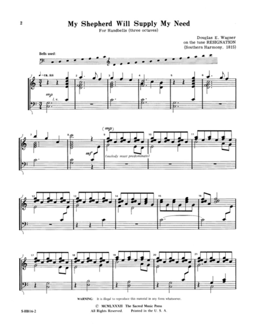 My Shepherd Will Supply My Need 3-Octaves scores gallery preview page 2
