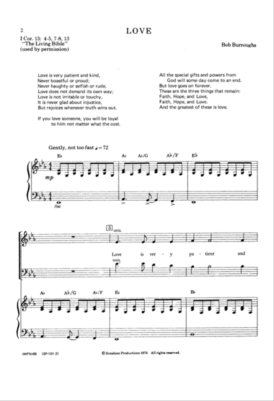 Love (Digital Download) Love (Digital Download) 4-Part scores gallery preview page 2