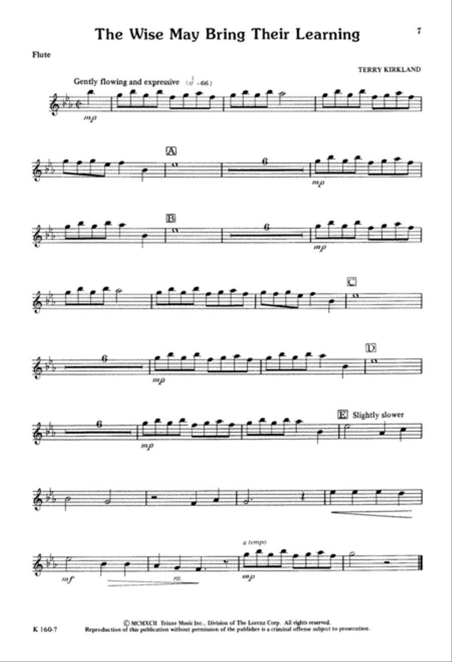 The Wise May Bring Their Learning (Digital Download) Unison Choir scores gallery preview page 7