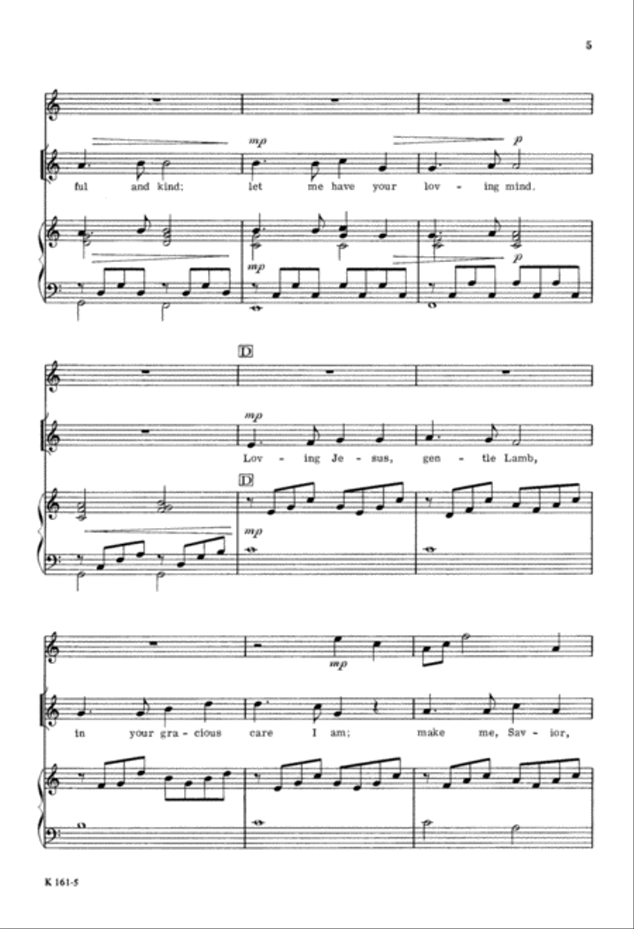 Gentle Jesus (Digital Download) Unison Choir scores gallery preview page 5