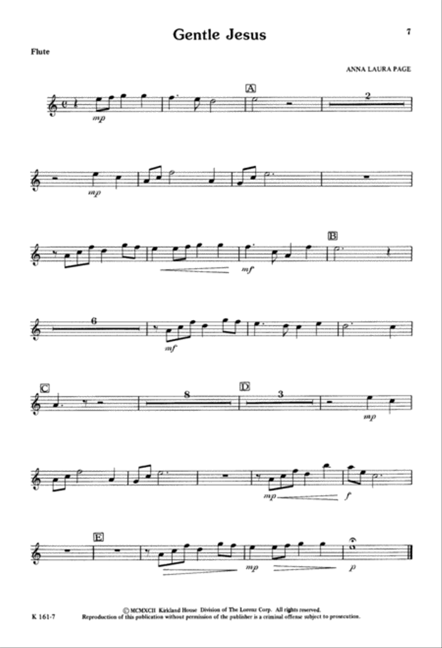 Gentle Jesus (Digital Download) Unison Choir scores gallery preview page 7