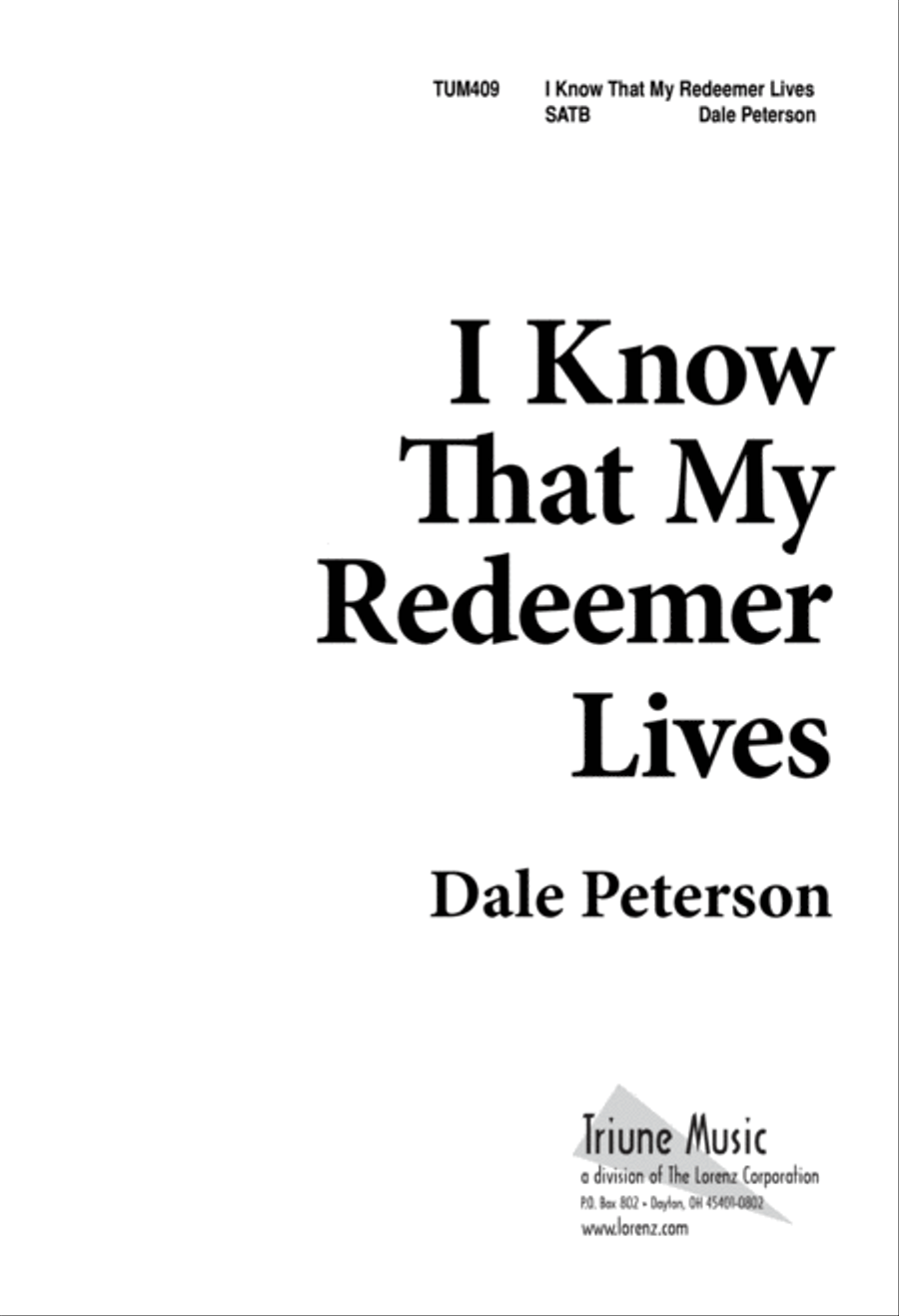 I Know that My Redeemer Lives (Digital Download) 4-Part scores gallery preview page 1