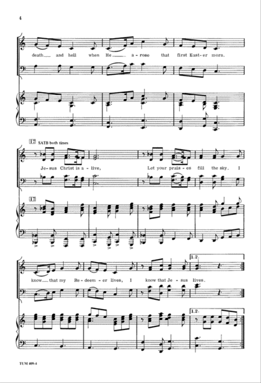 I Know that My Redeemer Lives (Digital Download) 4-Part scores gallery preview page 4