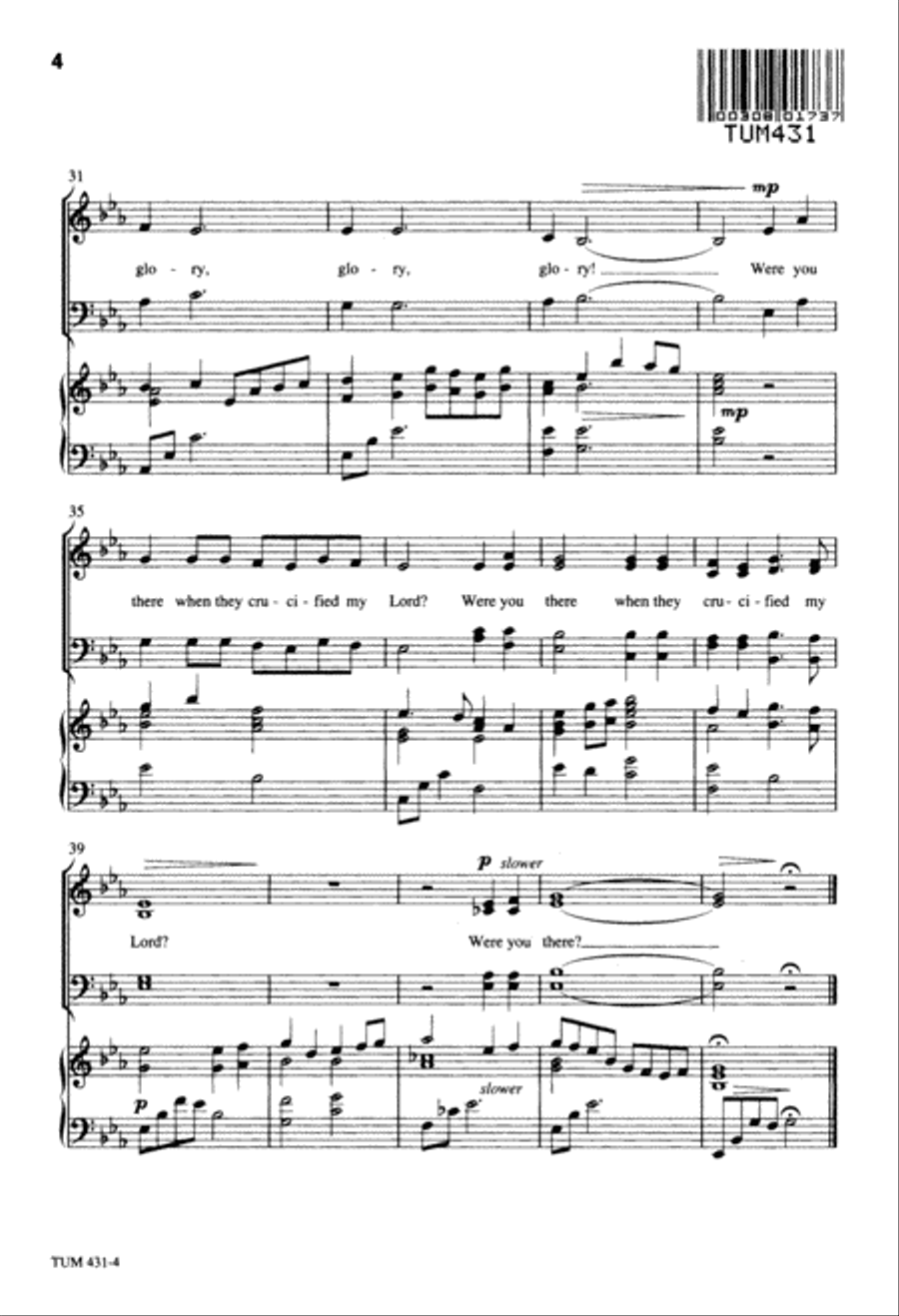Were You There? (Digital Download) 4-Part scores gallery preview page 4