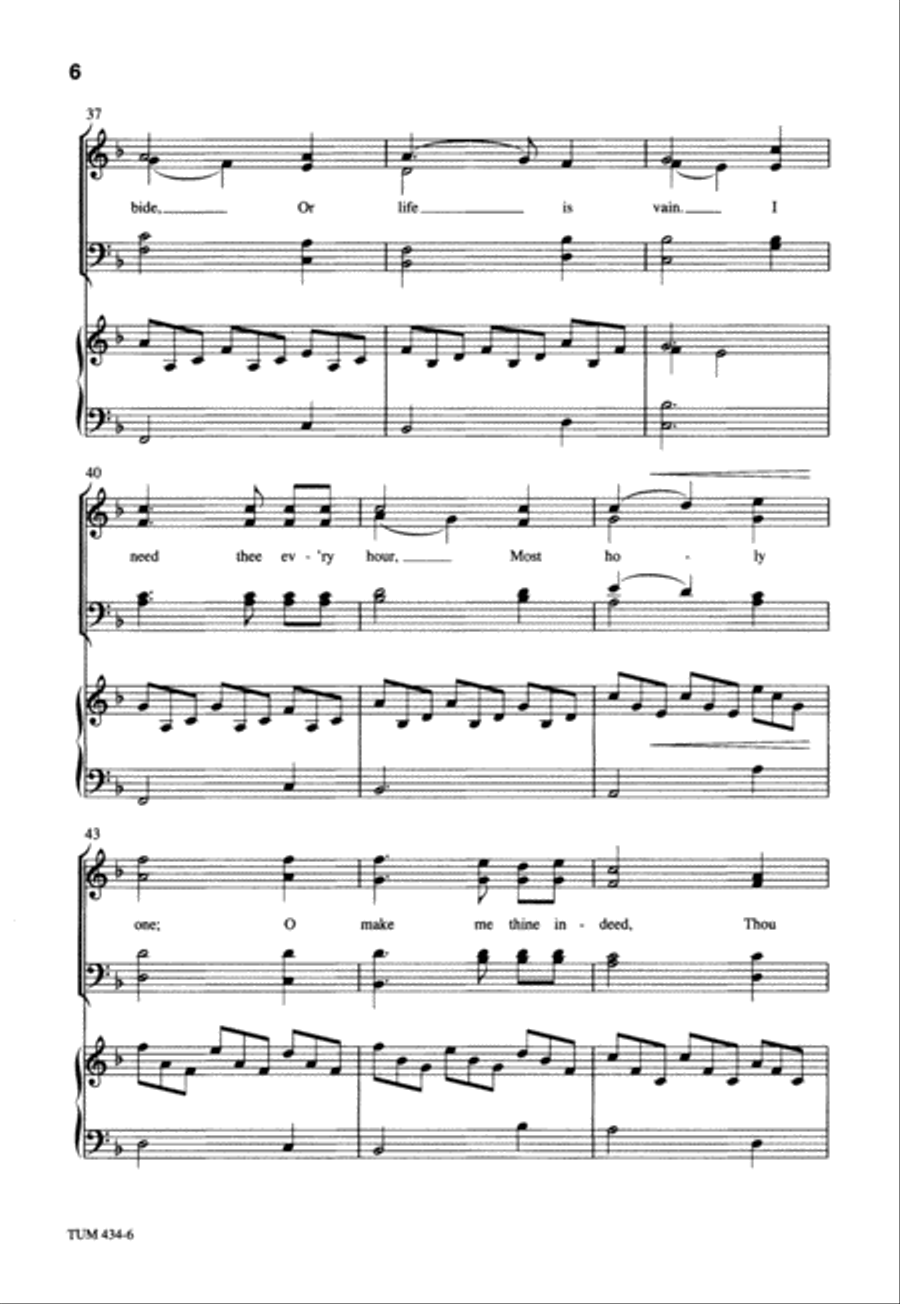 I Need Thee Every Hour (Digital Download) 4-Part scores gallery preview page 6