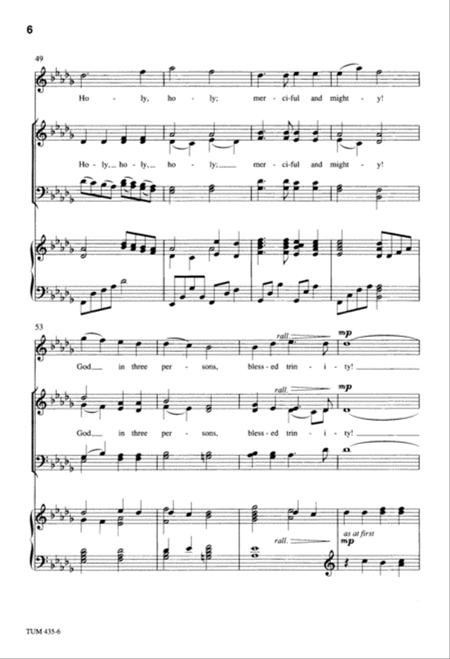 Holy, Holy, Holy (Digital Download) 4-Part scores gallery preview page 6