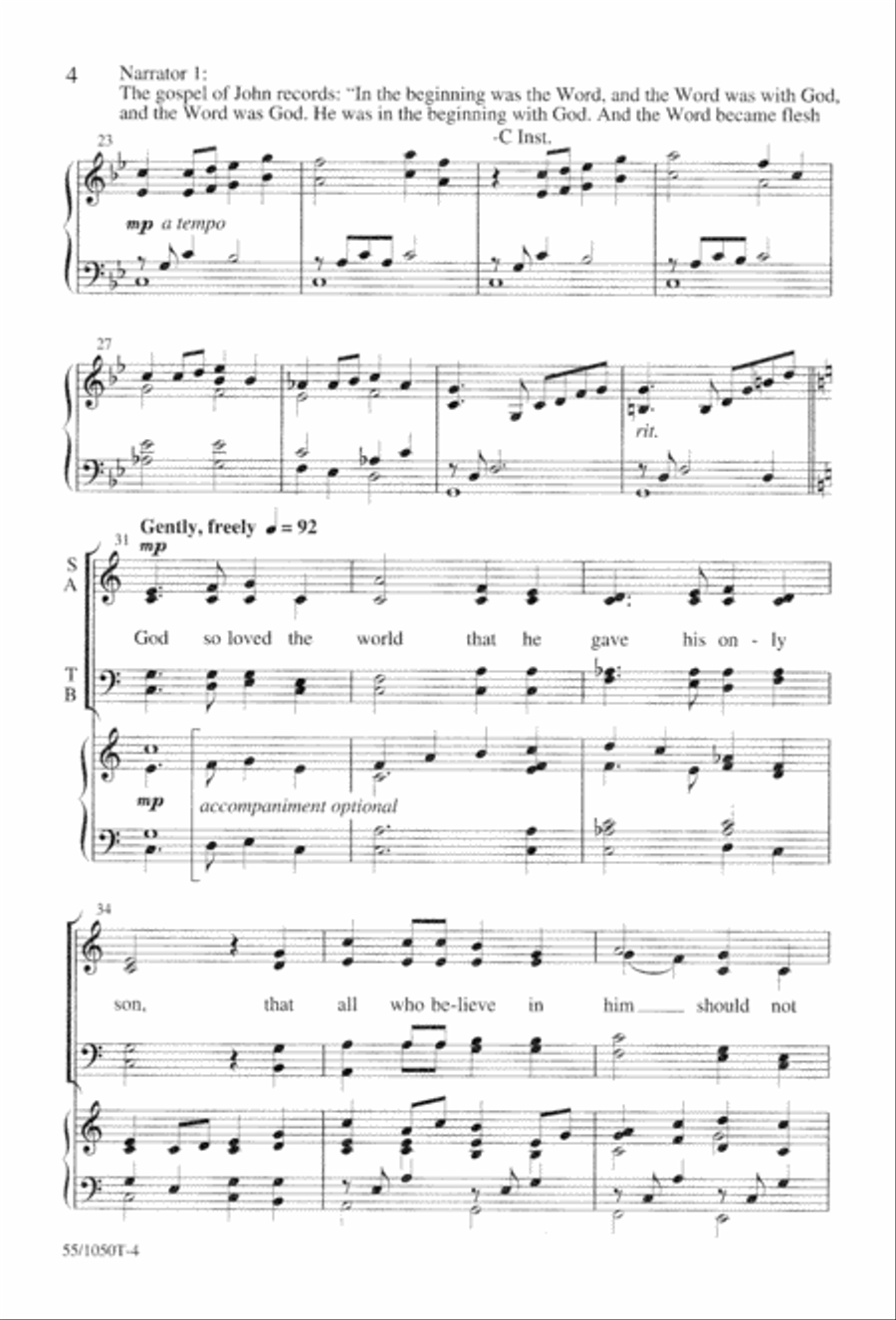 God So Loved the World (Digital Download) 4-Part scores gallery preview page 6